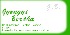 gyongyi bertha business card