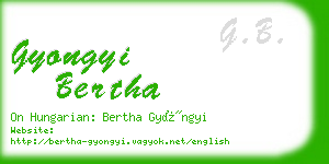 gyongyi bertha business card